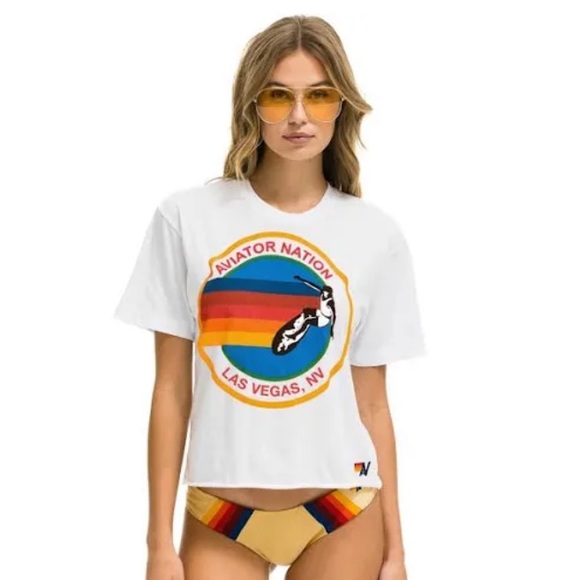 Aviator Nation Tops - Aviator Nation Preppy Las Vegas Boyfriend Tee